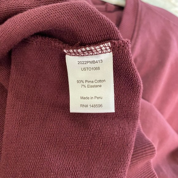 Universal Standard Pima Cotton Core Long Sleeve Terry Notch Sweatshirt - Picture 8 of 8